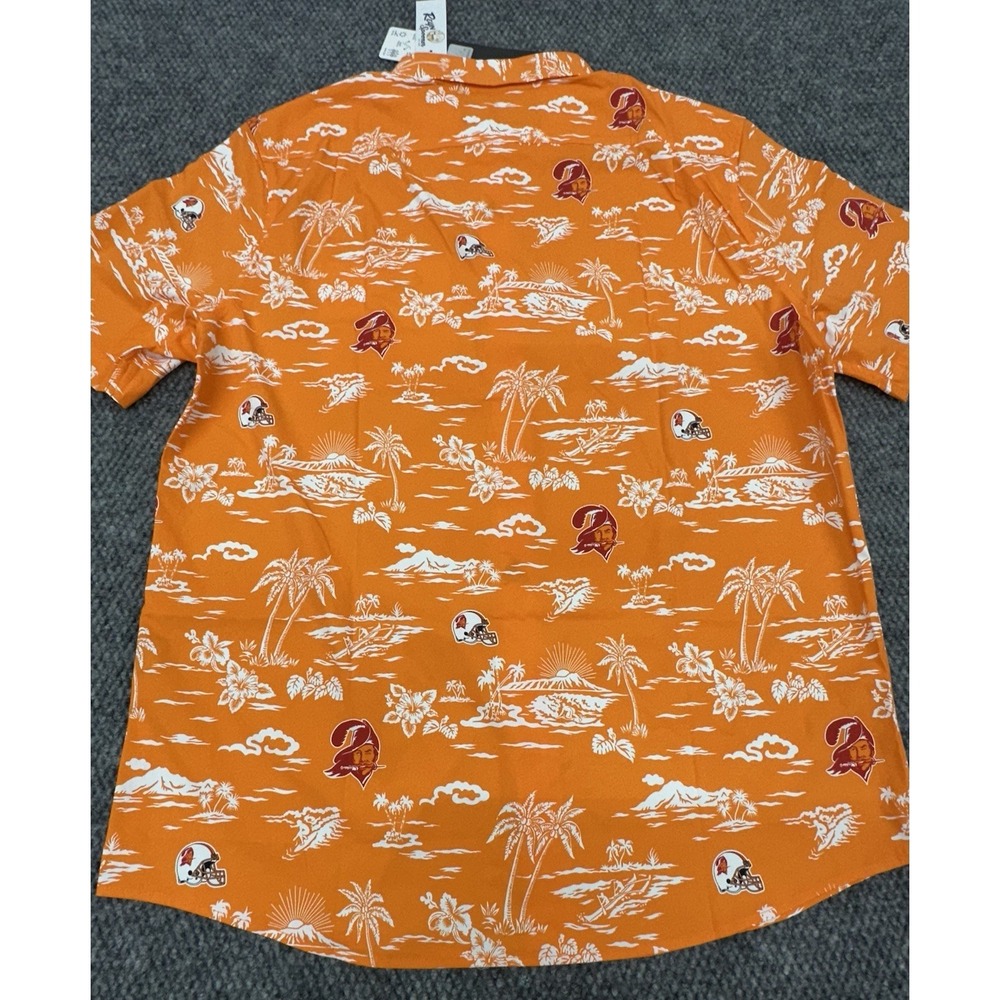 Tampa Bay Buccaneers Reyn Spooner Mens Large Throwback Creamsicle Hawaiian Shirt - Picture 7 of 9